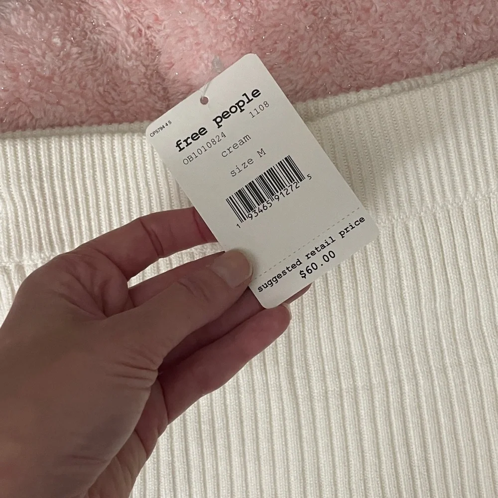 Free People Elegant Off White Ribbed Skirt - Picture 3 of 4